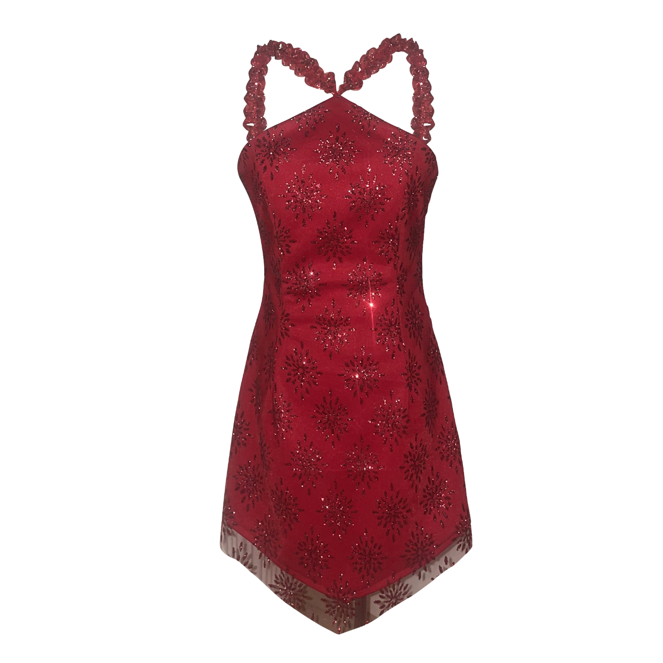 CHERRY DIAMOND HALTER MINI DRESS