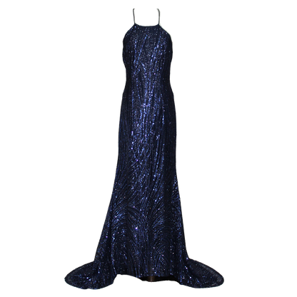 MIDNIGHT MOON HALTER GOWN